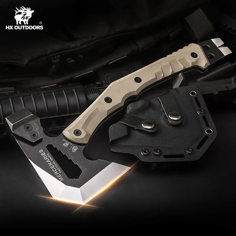 HX Outdoors GUARDIANS Tactical Axe – 440 Stainless Steel | G10 Handle | FT-02