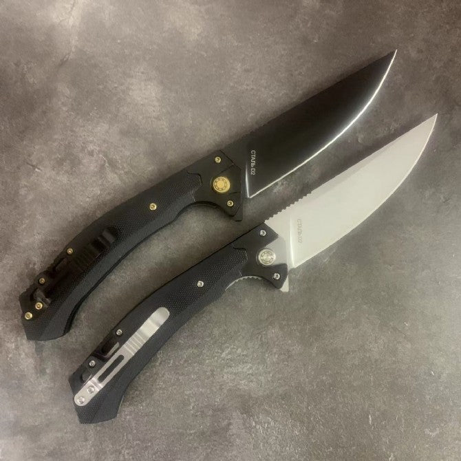NOKS Nuker D2 Folding Knife G10 Handle Black or Silver Blade Tactical EDC Knife