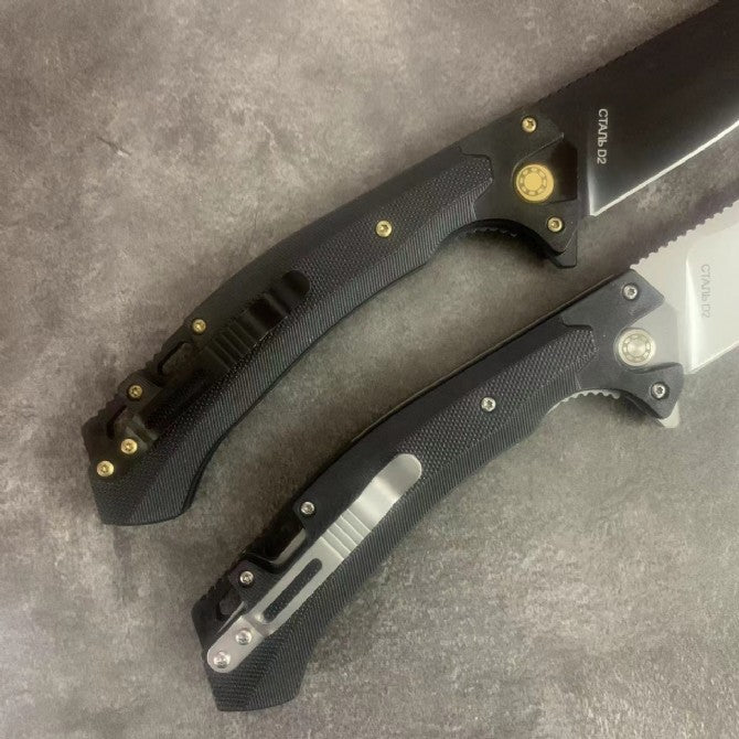 NOKS Nuker D2 Folding Knife G10 Handle Black or Silver Blade Tactical EDC Knife