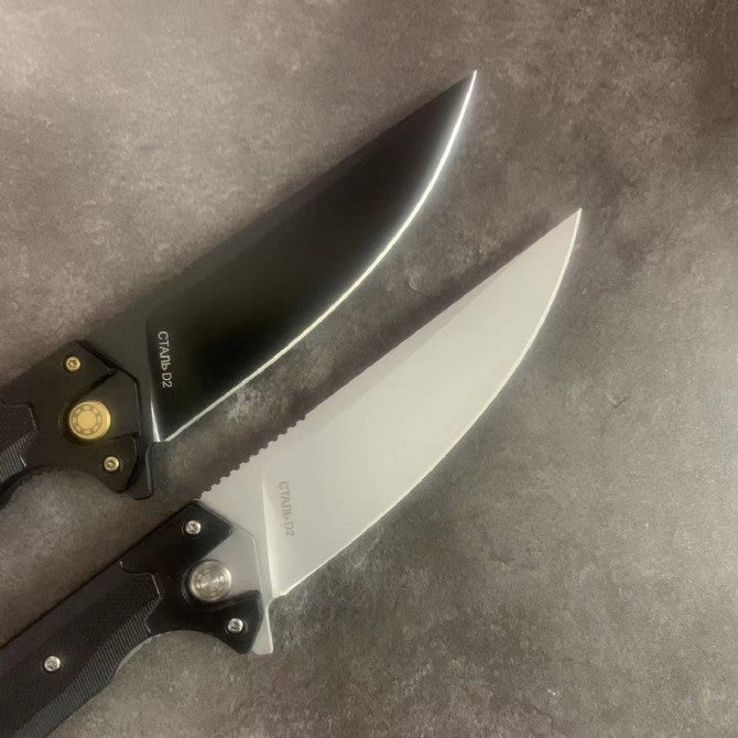NOKS Nuker D2 Folding Knife G10 Handle Black or Silver Blade Tactical EDC Knife