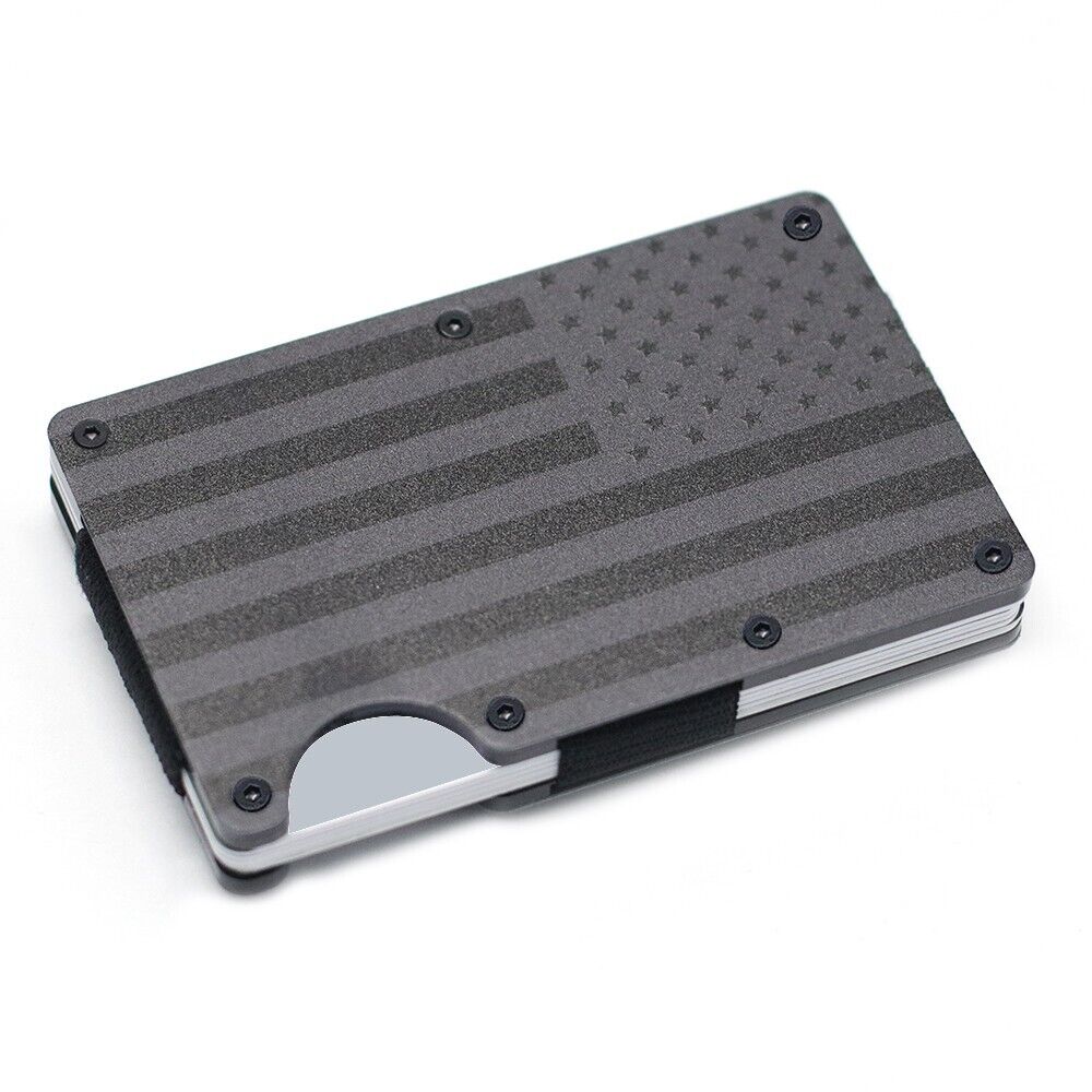 MUCITUP RFID Aluminum Wallet Slim Tactical Minimalist with Flag Design-$22.97 - MucItUp - ONLY $22.97