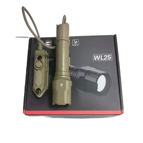 WL-25 Tactical Weaponlight Flashlight, 1200LM, USB Rechargeable – Black or Tan-$64.99 - MucItUp - ONLY $64.99