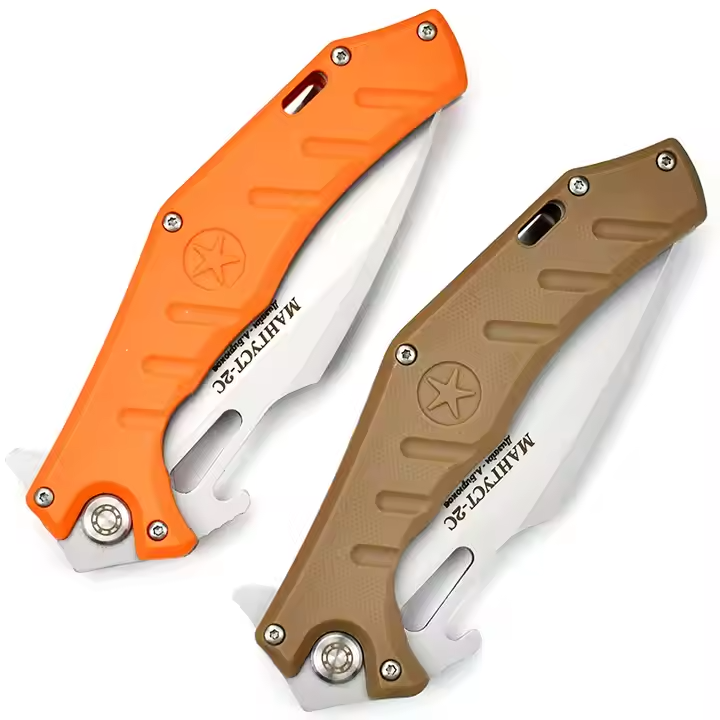 NOKS - Mongoose-2C Folding Knife D2 Steel, Orange ABS Handle w/ Pocket Clip-$33.99 - MucItUp - ONLY $33.99