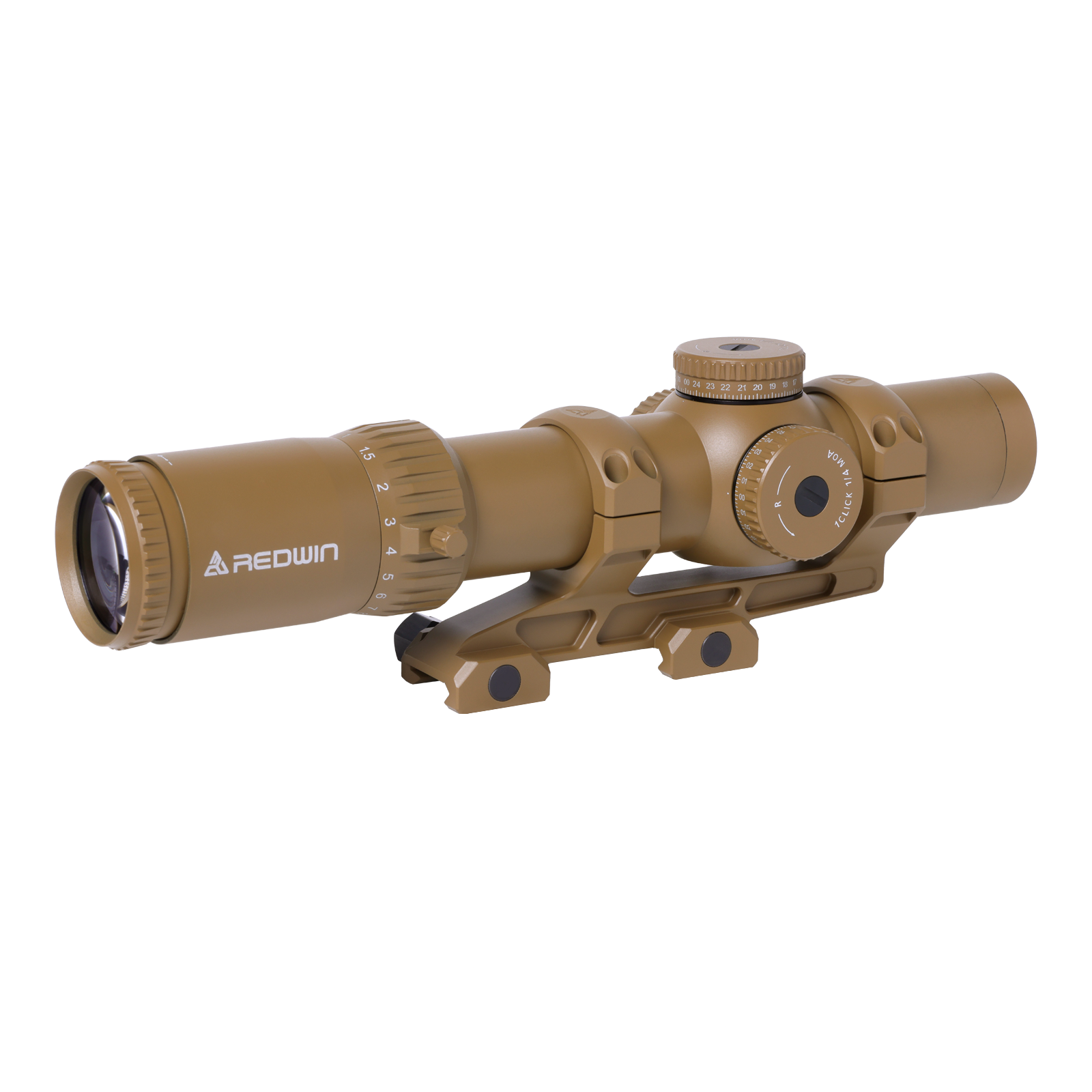 Red Win Whiteeagle 1-10x28 FFP LPVO Scope FDE 34mm Tube 1/4 MOA Motion Sensor
