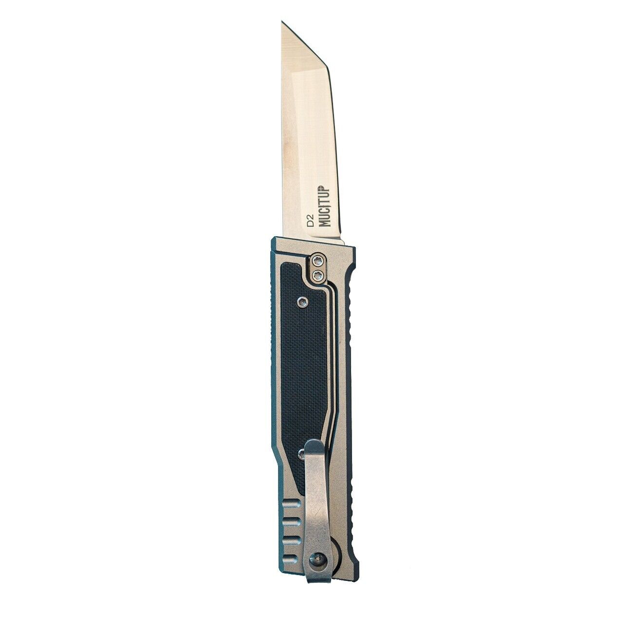 MUCITUP Rampart Tanto Sliding Blade Knife 3" D2 Steel Tactical Steel Sage - MUCITUP