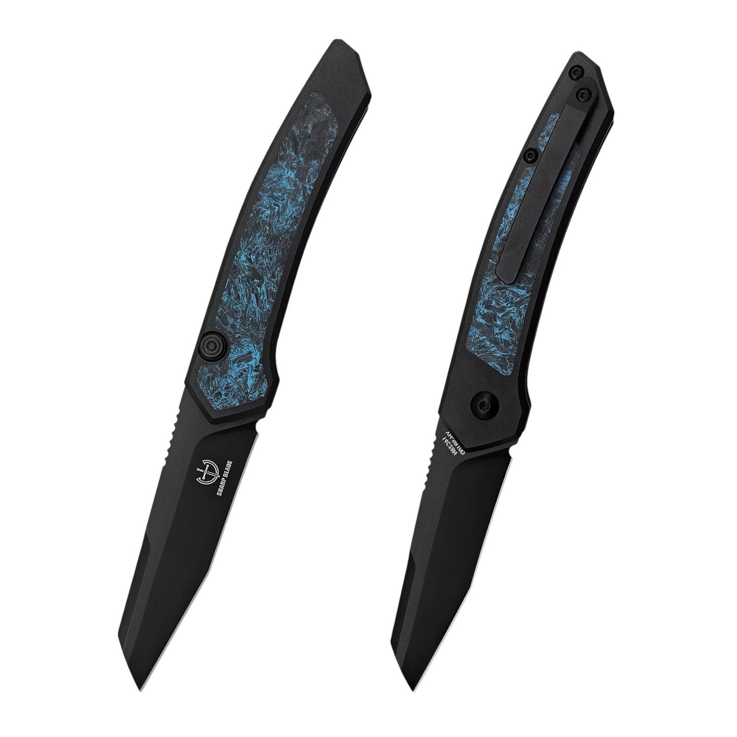 Sharp Blade Viper Ti EDC Folding Knife 14C28N Black PVD Titanium Handle