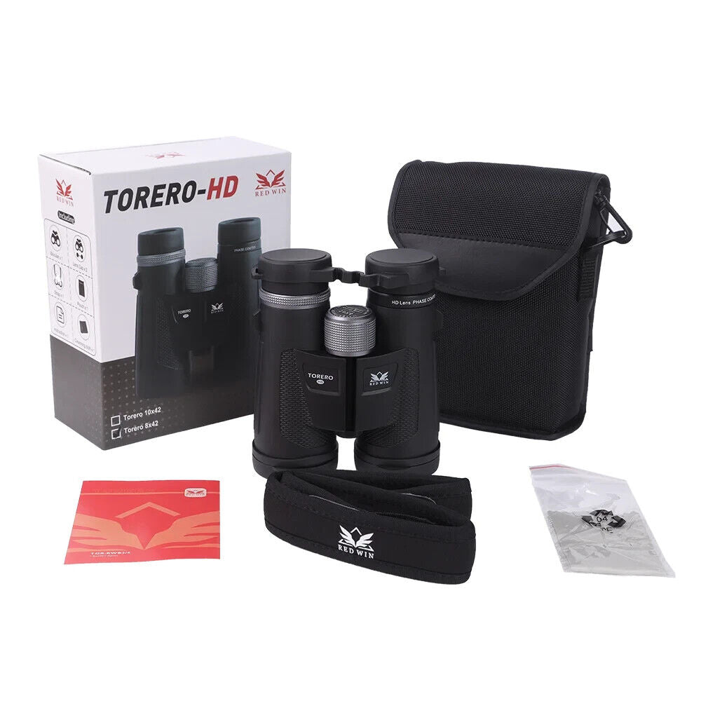 Red Win Torero HD 10x42 Binoculars Compact Waterproof FMC Hunting Optics Black-$153.00 - MucItUp - ONLY $153.00
