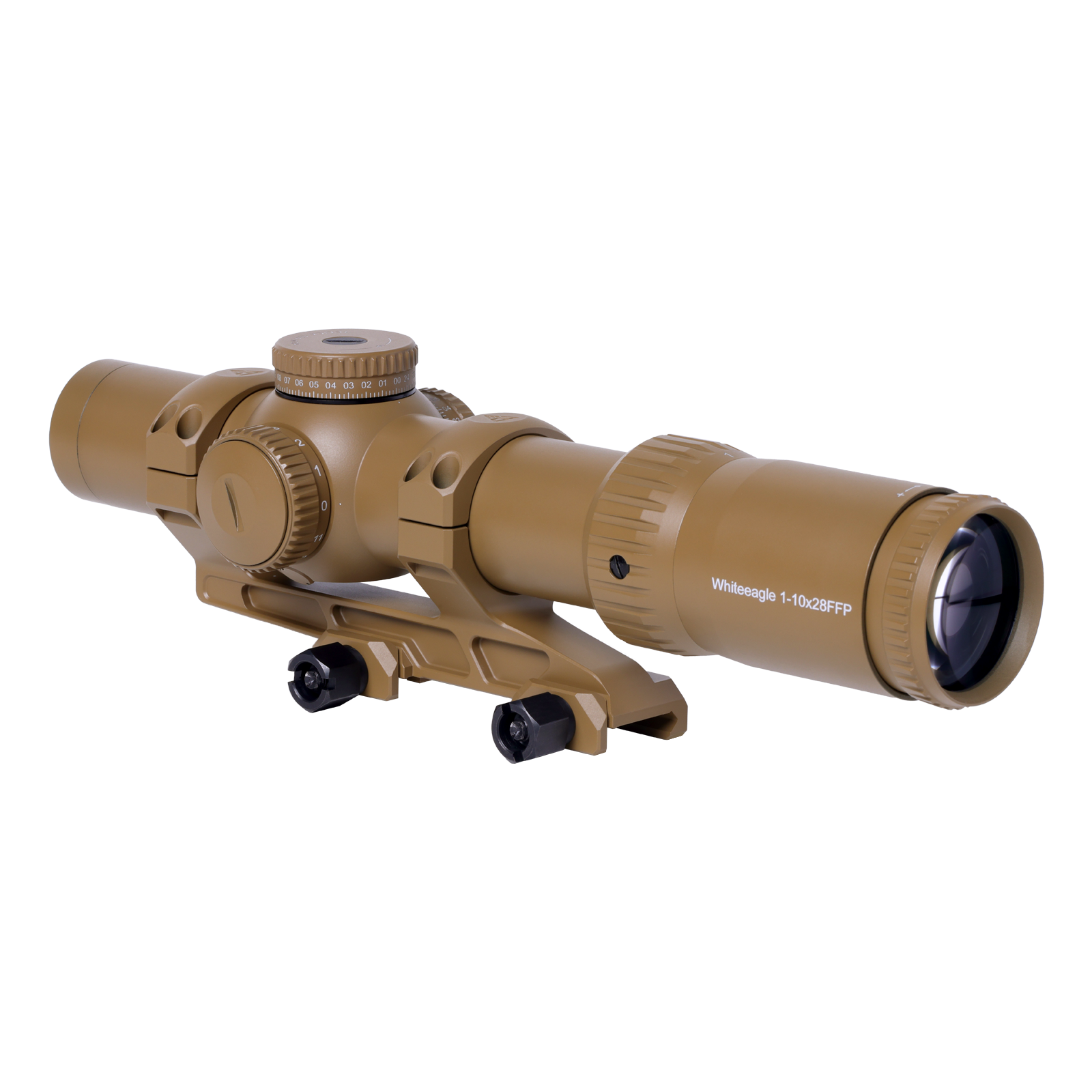 Red Win Whiteeagle 1-10x28 FFP LPVO Scope FDE 34mm Tube 1/4 MOA Motion Sensor
