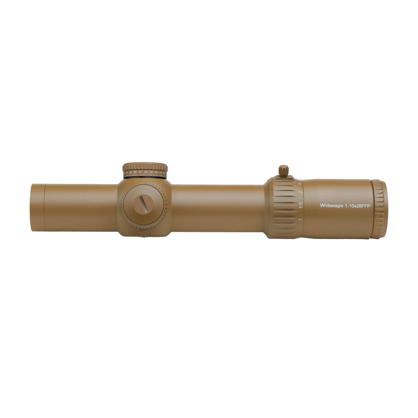 Red Win Whiteeagle 1-10x28 FFP LPVO Scope FDE 34mm Tube 1/4 MOA Motion Sensor