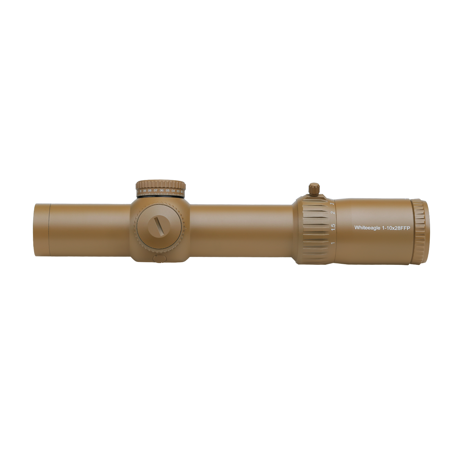 Red Win Whiteeagle 1-10x28 FFP LPVO Scope FDE 34mm Tube 1/4 MOA Motion Sensor