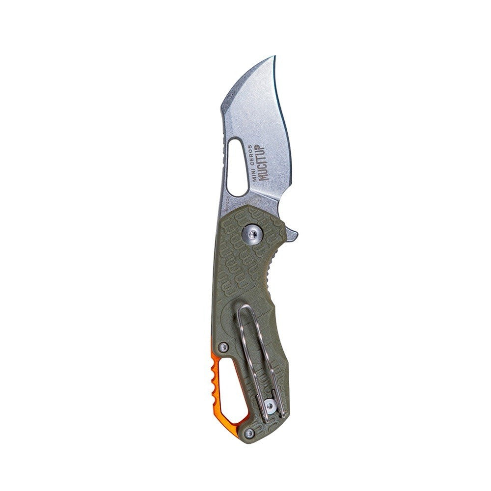 MUCITUP Mini Ceros Gen 2 – Rhino Horn Blade w/Anodized Orange Aluminum Accents-$19.99 - MucItUp - ONLY $19.99