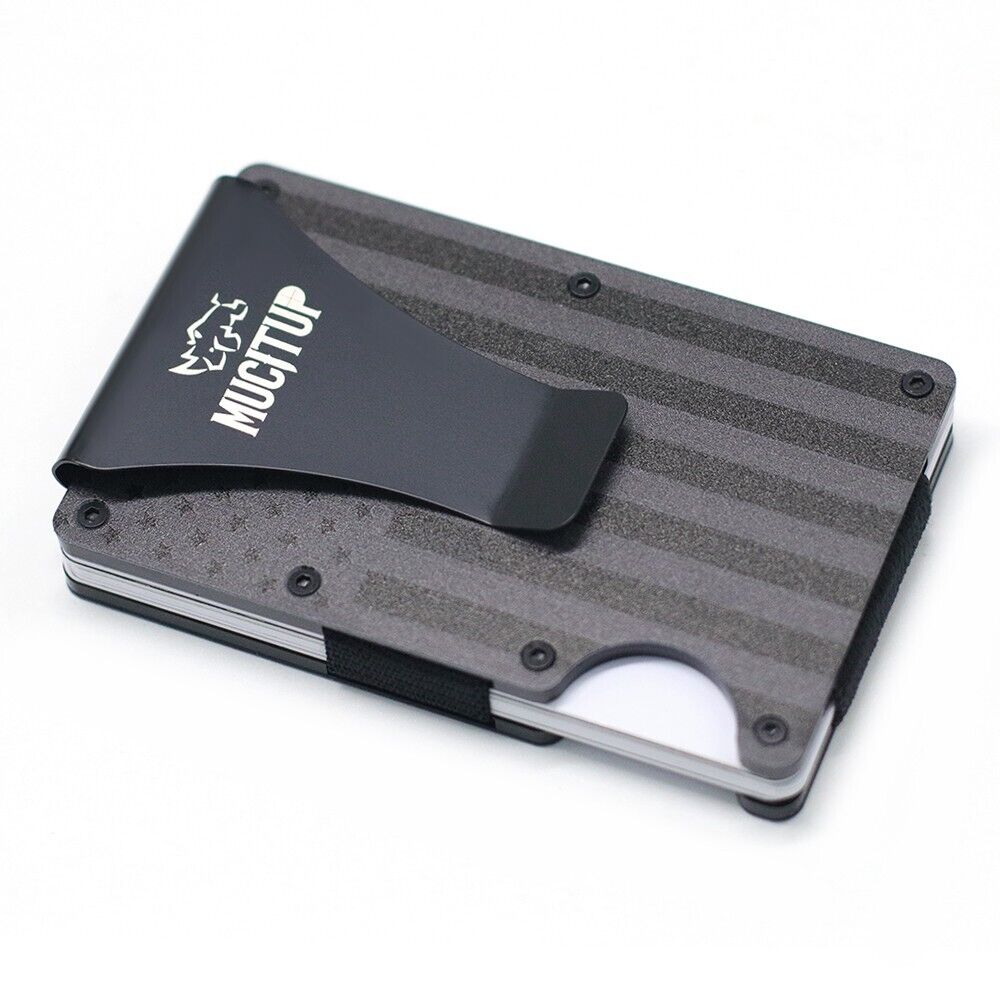 MUCITUP RFID Aluminum Wallet Slim Tactical Minimalist with Flag Design-$22.97 - MucItUp - ONLY $22.97