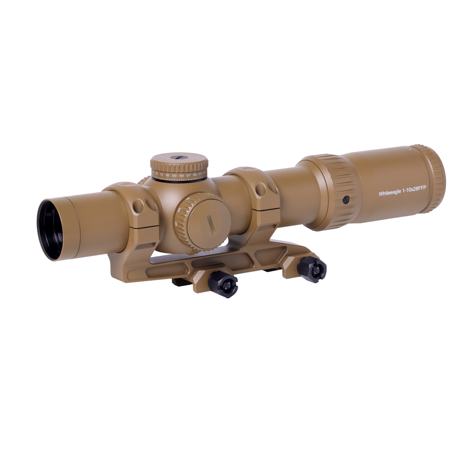 Red Win Whiteeagle 1-10x28 FFP LPVO Scope FDE 34mm Tube 1/4 MOA Motion Sensor