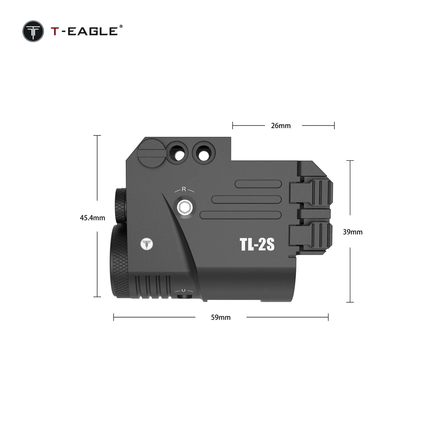 T-Eagle TL-2S Weapon Light & Laser – 500 Lumen, Red/Green Laser, USB Rechargeabl