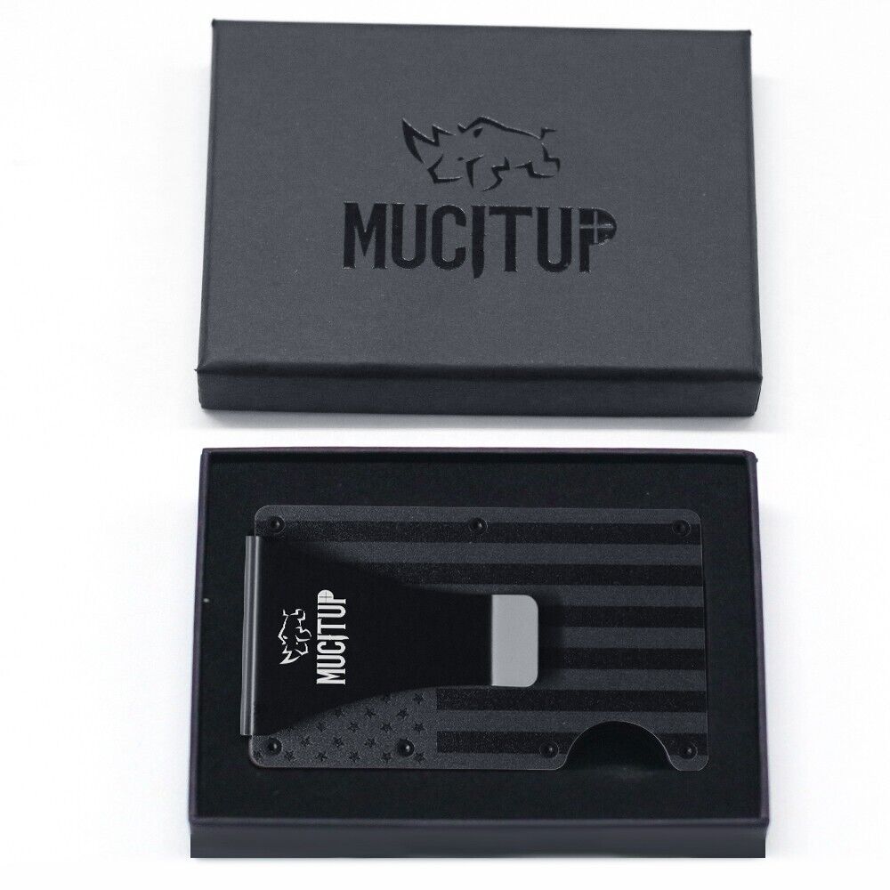 MUCITUP RFID Aluminum Wallet Slim Tactical Minimalist with Flag Design-$22.97 - MucItUp - ONLY $22.97