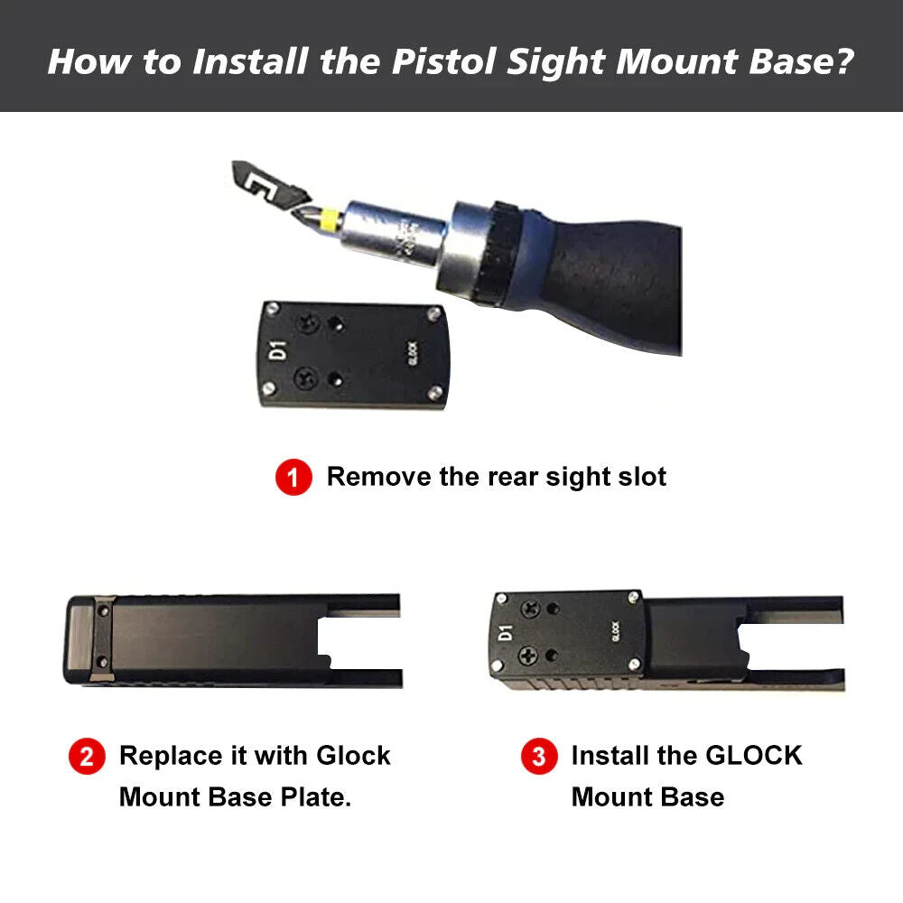 Red Win Pistol Sight Mount Bases - Glk, 1911, Sig, Beretta, Springfield, HK-$15.99 - MucItUp - ONLY $15.99