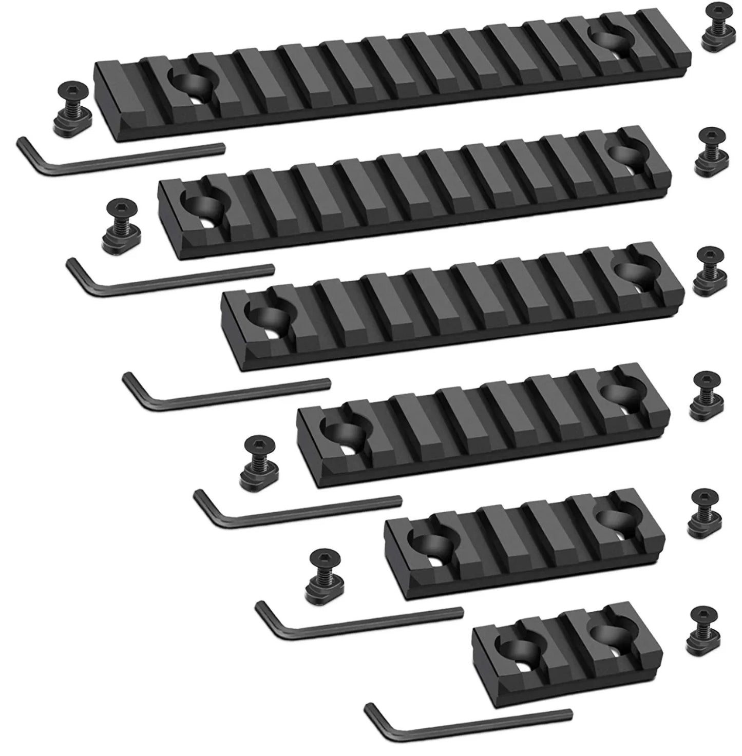 LINKOGEAR MLOK-Style Picatinny Rail 3-13 Slot 6061-T6 Aluminum + Hardware Tool