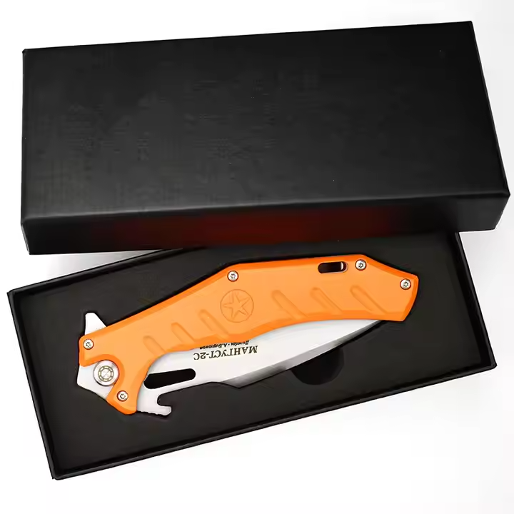 NOKS - Mongoose-2C Folding Knife D2 Steel, Orange ABS Handle w/ Pocket Clip-$33.99 - MucItUp - ONLY $33.99