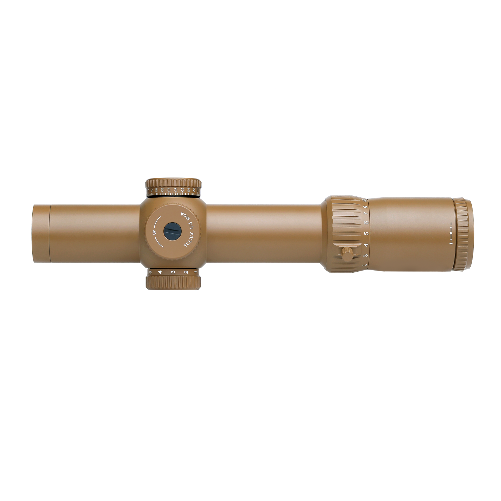 Red Win Whiteeagle 1-10x28 FFP LPVO Scope FDE 34mm Tube 1/4 MOA Motion Sensor