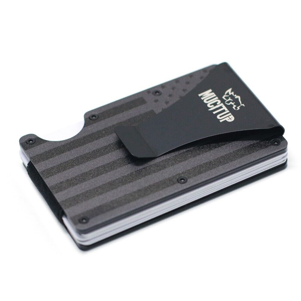 MUCITUP RFID Aluminum Wallet Slim Tactical Minimalist with Flag Design-$22.97 - MucItUp - ONLY $22.97