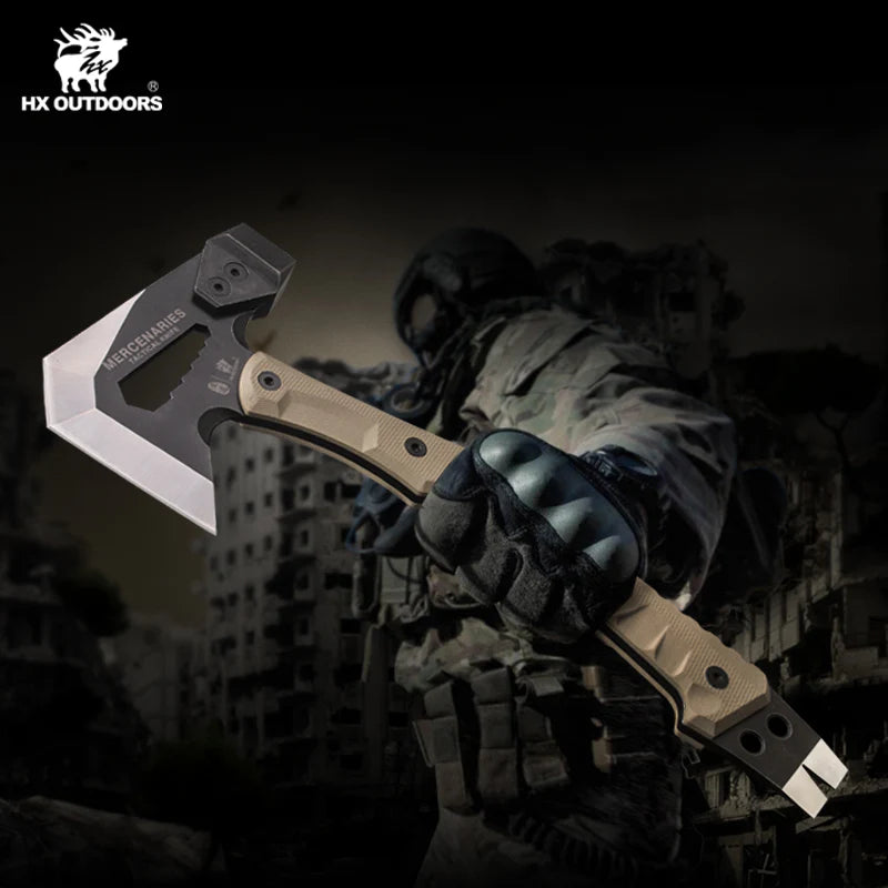 HX Outdoors GUARDIANS Tactical Axe – 440 Stainless Steel | G10 Handle | FT-02