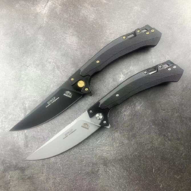 NOKS Nuker D2 Folding Knife G10 Handle Black or Silver Blade Tactical EDC Knife