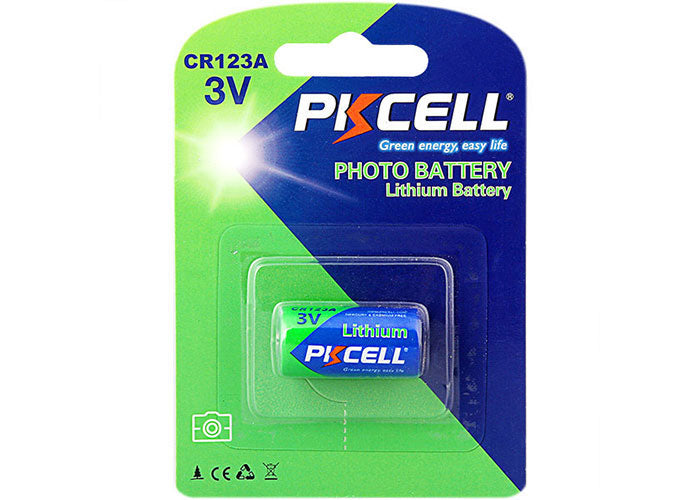 PKCELL CR123A 3V Lithium Battery 1500mAh 8-Pack (8 Blister Cards) USA Ship