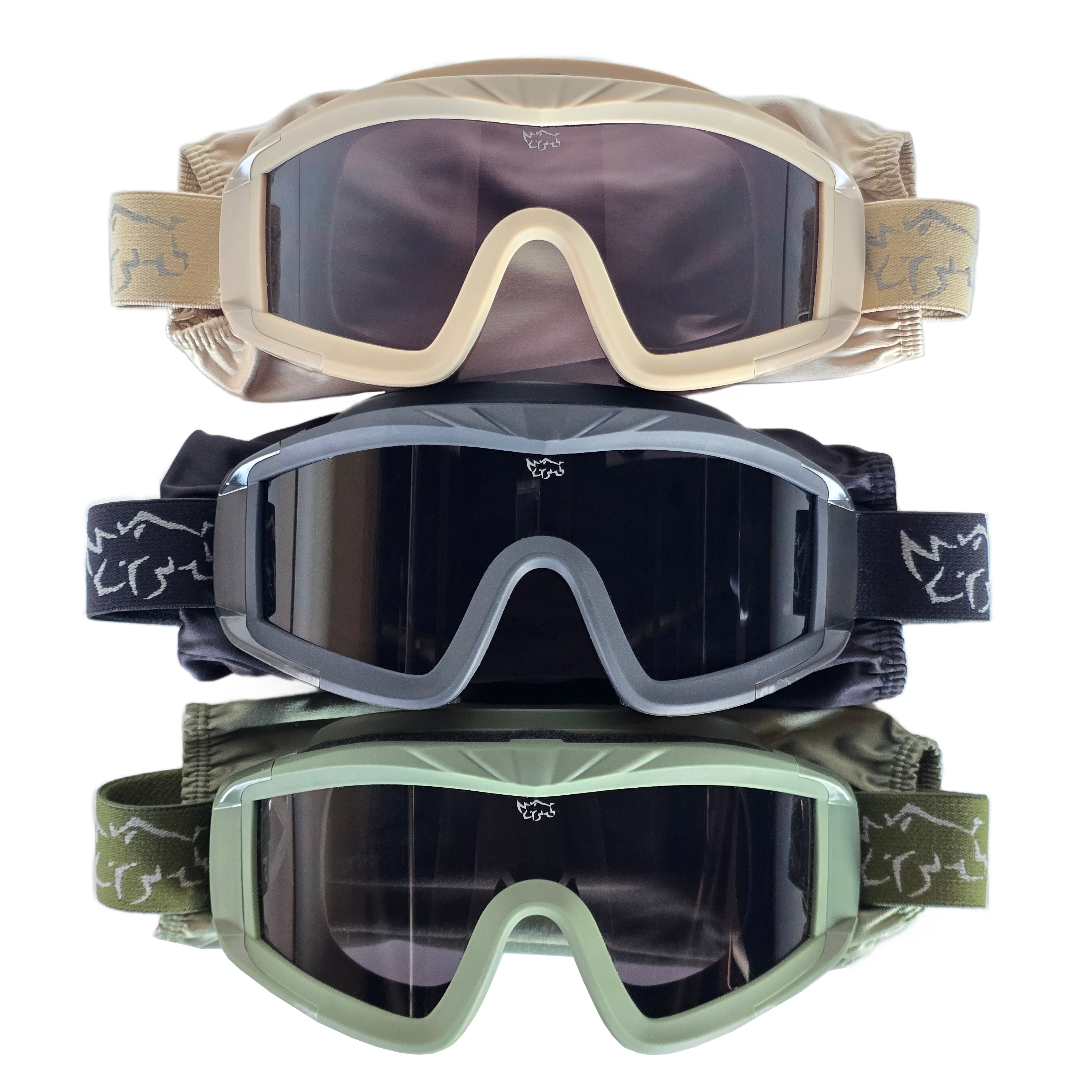bulletproof goggles MUCITUP MUCTAC Pro Tactical Goggles ANSI Z87.1 Ballistic 3 Lens Kit