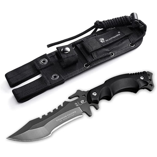 HX Outdoors D-123 Fixed Blade Tactical Knife 440 Steel, G10 Handle, MOLLE Sheath-$49.77 - MucItUp - ONLY $49.77