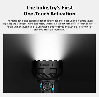 Olight Marauder 3 Rechargeable Flashlight – 25,000 Lumens, 1,000m Spotlight, 31,900mAh