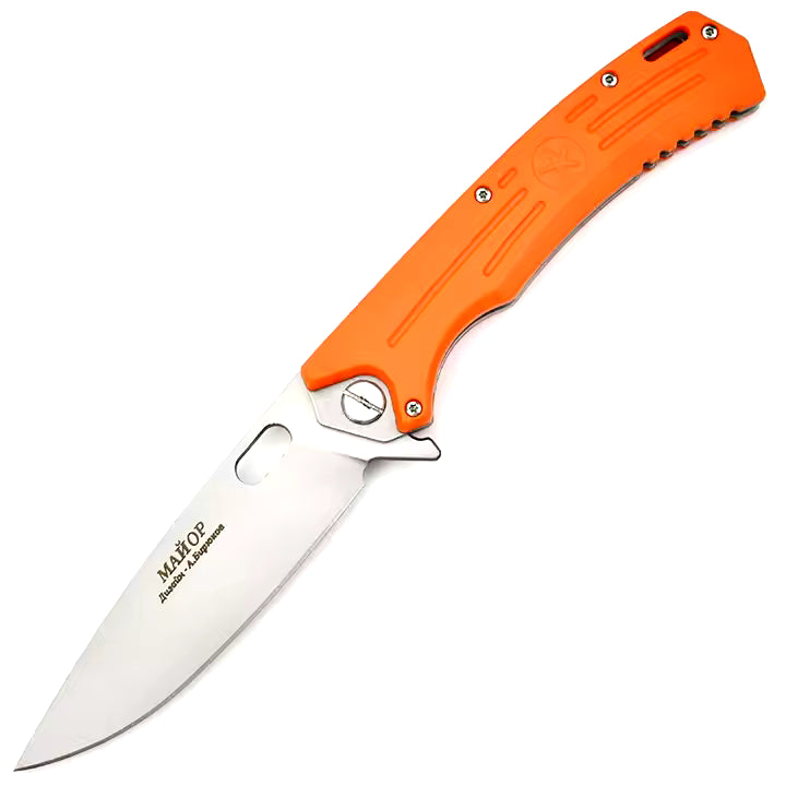 NOKS “Major” Tactical EDC Knife W/Black G10 Handle - D2 Blade, Black Blade