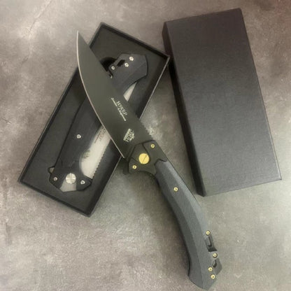 NOKS Nuker D2 Folding Knife G10 Handle Black or Silver Blade Tactical EDC Knife