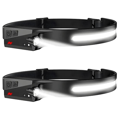 Headlamp USB Rechargeable LED  Waterproof, Motion Sensor Camping/Hiking Light