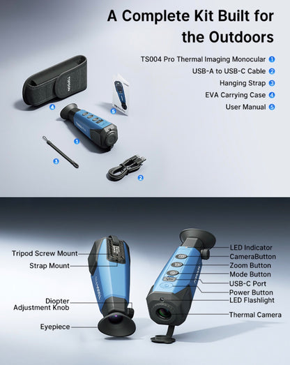 Olight TS004 Pro Thermal Monocular 384x288 50Hz 8x Zoom WiFi 32GB IP67