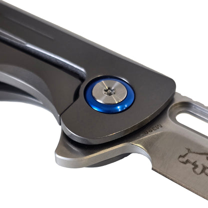 MUCITUP MUCTAC Sentinel Titanium Knife M390 Steel Ceramic Bearing Flipper 3.25"