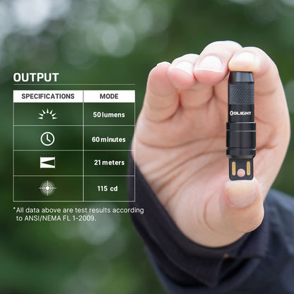 Olight iMini 2 Rechargeable Magnetic Mini Flashlight 50 Lumens EDC Keychain Light