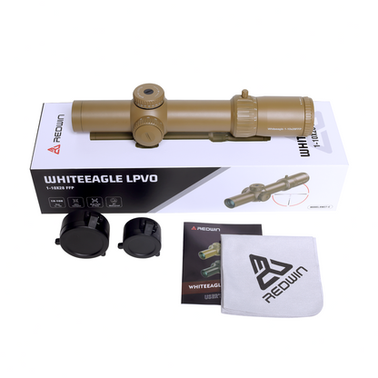 Red Win Whiteeagle 1-10x28 FFP LPVO Scope FDE 34mm Tube 1/4 MOA Motion Sensor