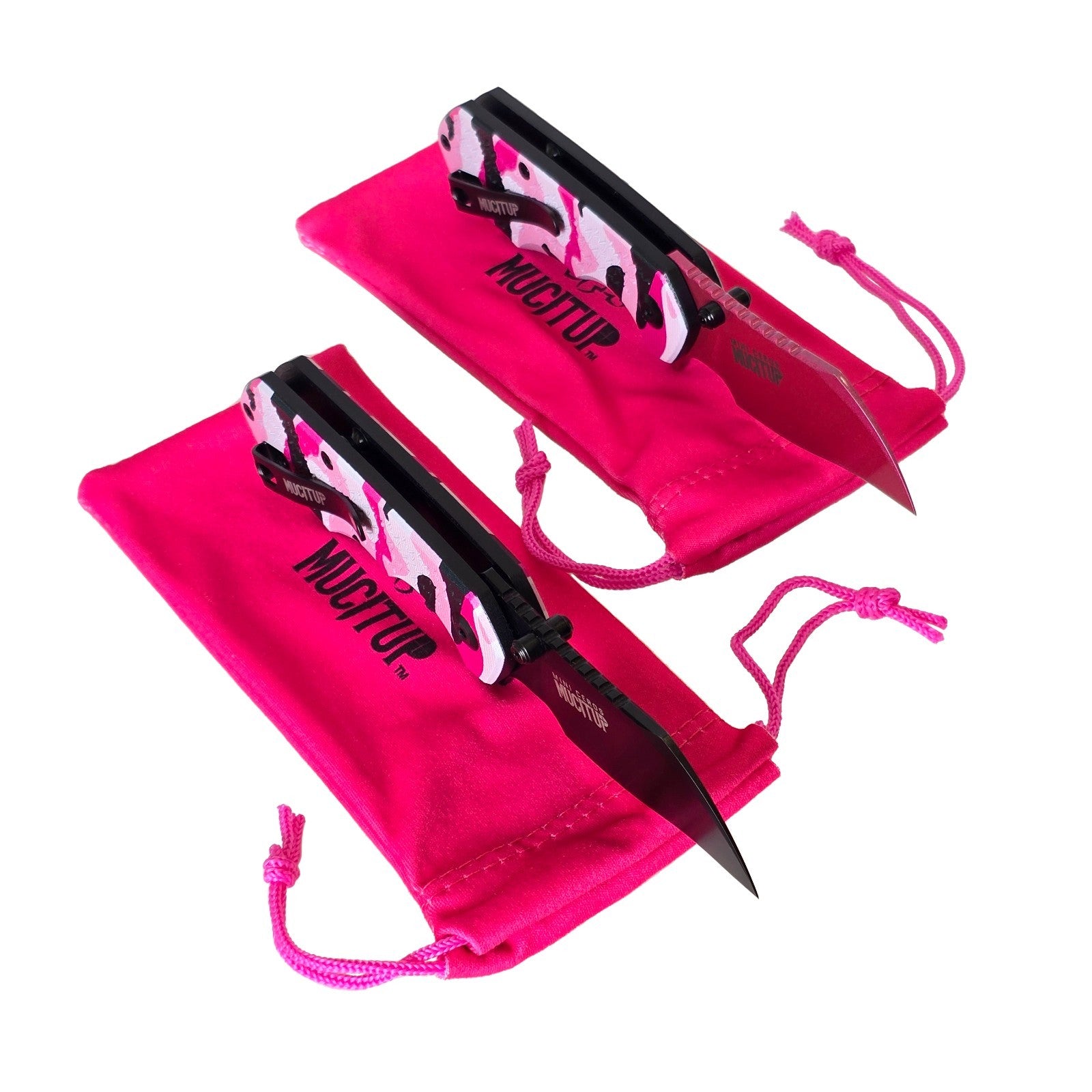 MUCITUP Mini Ceros Pink Camo Folding Knife 9Cr18MoV G10 EDC Black/Pink