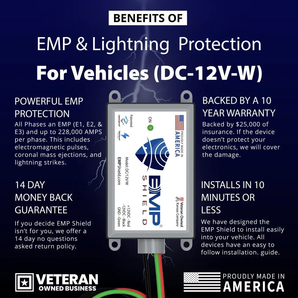 EMP Shield Vehicle Protection 12V Surge Lightning CME Military Tested IP66