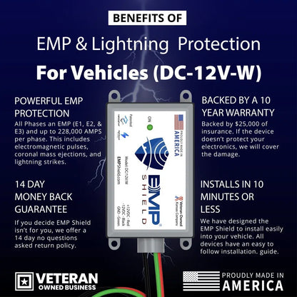 EMP Shield Vehicle Protection 12V Surge Lightning CME Military Tested IP66
