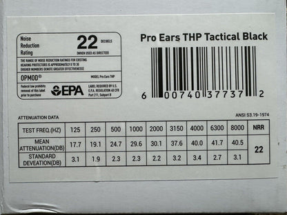 PRO EARS Tactical Hearing Protection Ear Muffs, NRR 22dB