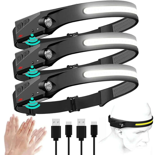 Headlamp USB Rechargeable LED Waterproof, Motion Sensor Camping/Hiking Light-$6.25 - MucItUp - ONLY $6.25