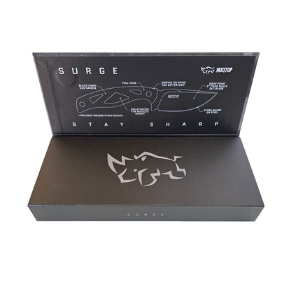 MUCITUP MUCTAC Surge Fixed Blade Knife D2 Steel 3" DLC Blade Multicam Black G10 