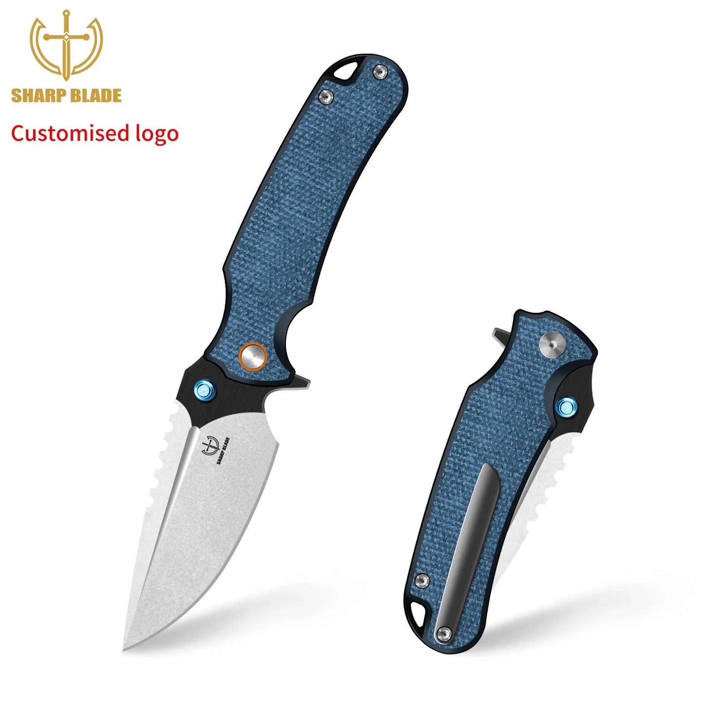 Sharp Blade Premium 14C28N EDC Folding Knife | Micarta | Thumb Stud & Flipper