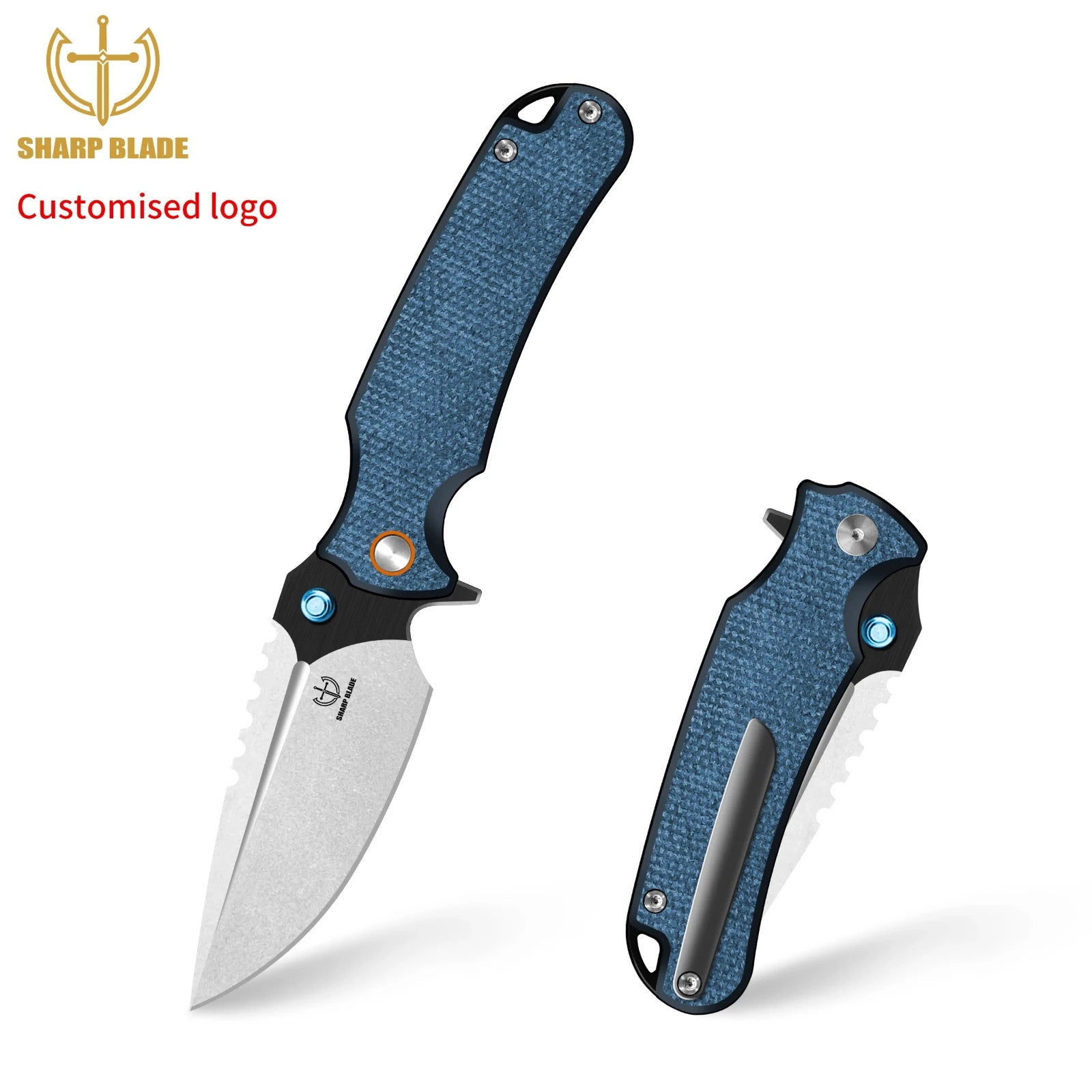 Sharp Blade Premium 14C28N EDC Folding Knife | Micarta | Thumb Stud & Flipper