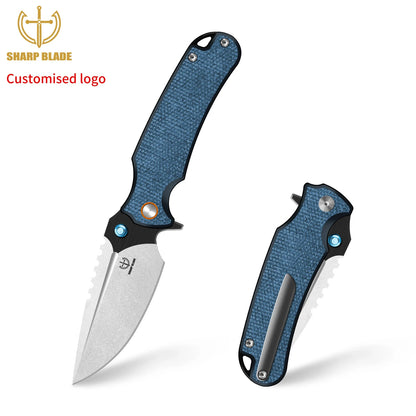 Sharp Blade Premium 14C28N EDC Folding Knife | Micarta | Thumb Stud & Flipper