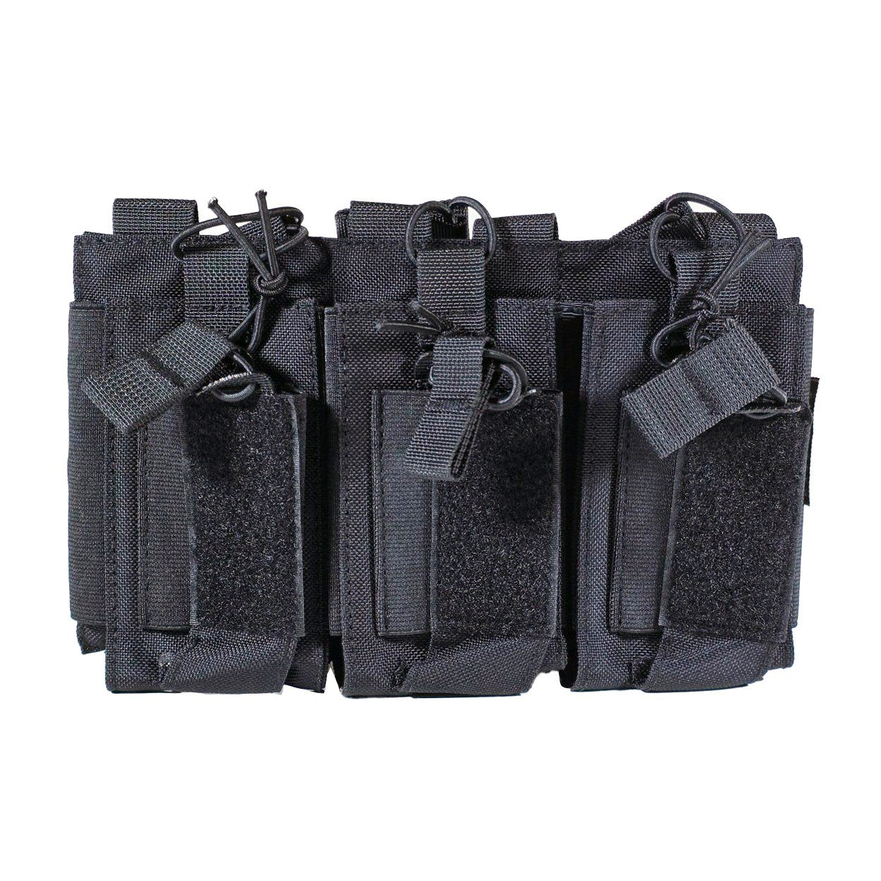 MUCTAC Kangaroo Triple Mag  Pouch – 1000D Nylon, Holds 3 - 5.56 & 9mm Mags - BLK