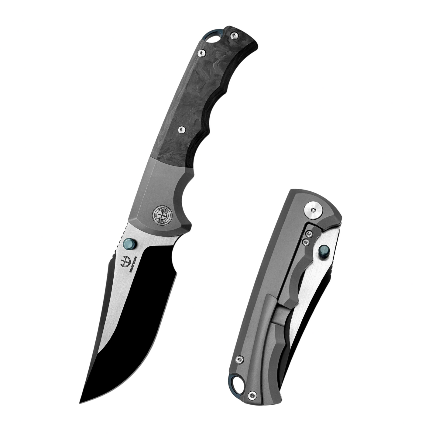 M390 Folding Knife Titanium Carbon Fiber Handle Premium EDC Pocket Knife