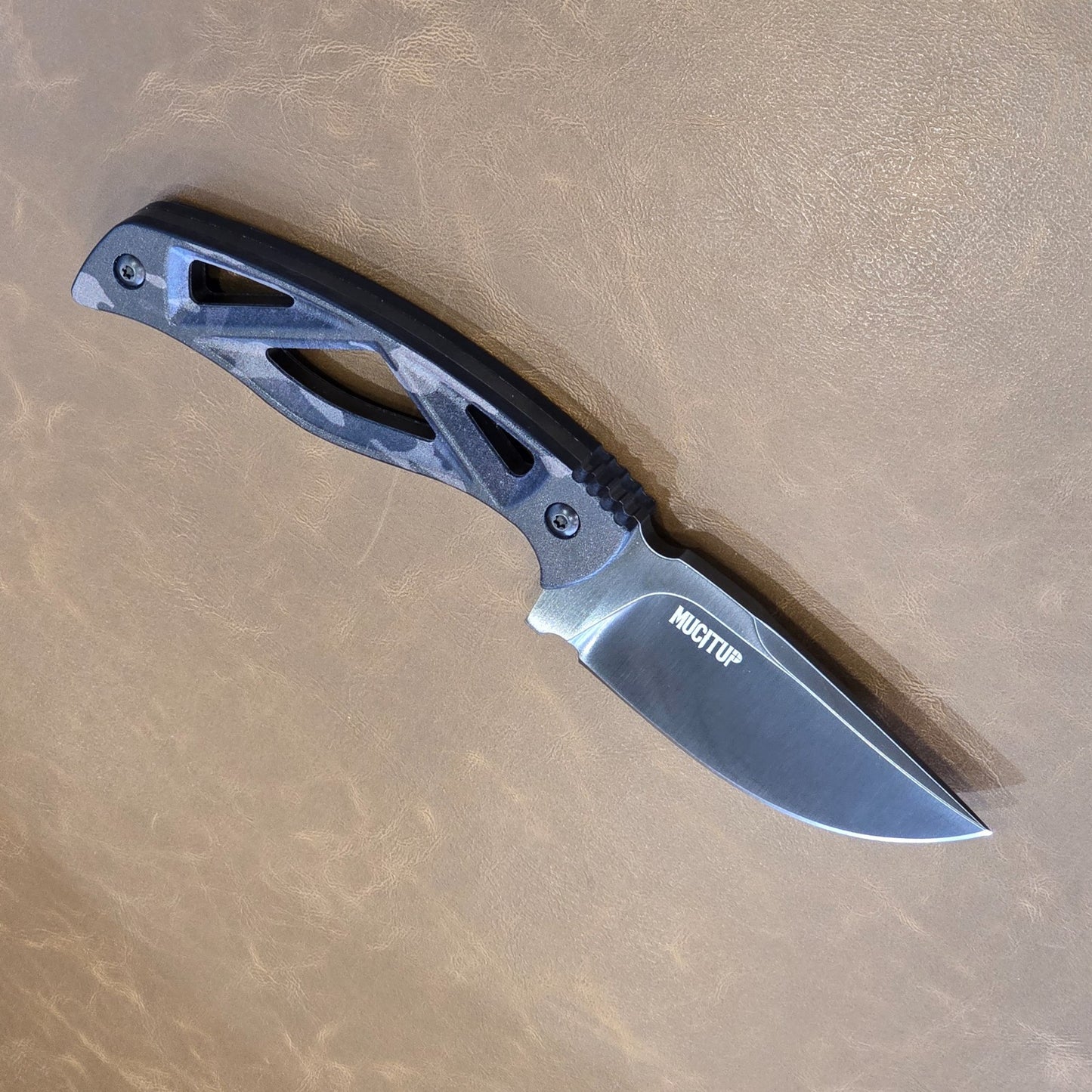 MUCITUP MUCTAC Surge Fixed Blade Knife D2 Steel 3" DLC Blade Multicam Black G10 