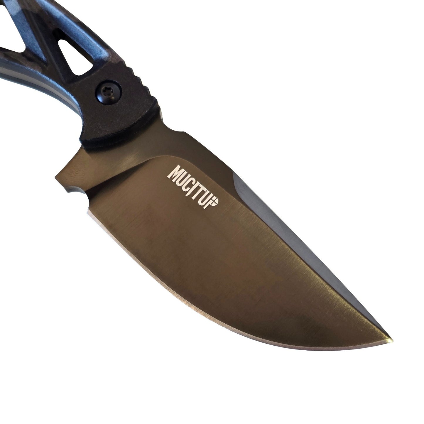 MUCITUP MUCTAC Surge Fixed Blade Knife D2 Steel 3" DLC Blade Multicam Black G10 